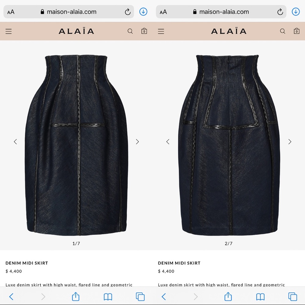 Alaia DENIM MIDI SKIRT